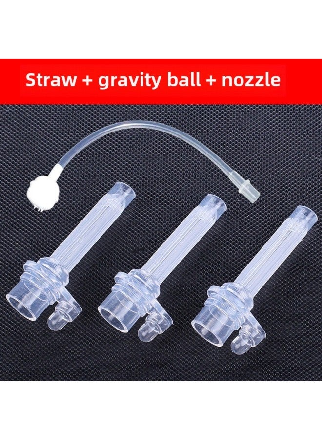 Children's Water Cup Straw Accessories Straw Nozzle Suction Nozzle Straw Gravity Ball Maternal And Child Supplies Drinking Cup Accessories-Color:Transparent-Specifications:Straw + Gravity Ball + Connecting Buckle - Image 1