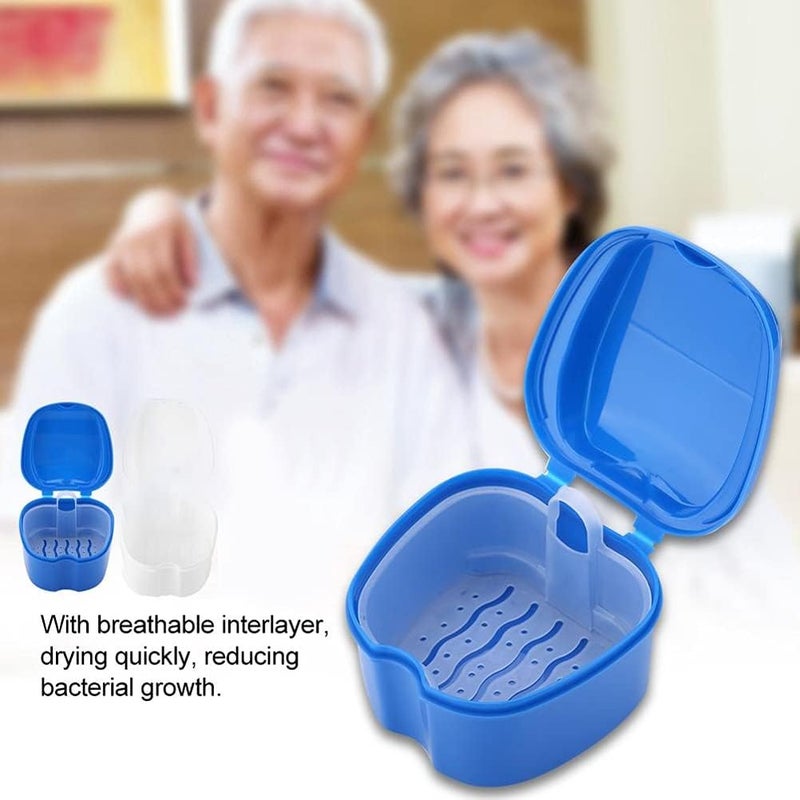 klarako 1PCS Denture Case Denture Bath Box Holder Storage Soak Container with Strainer Basket for False Teeth Cleaning and Storage - Image 5