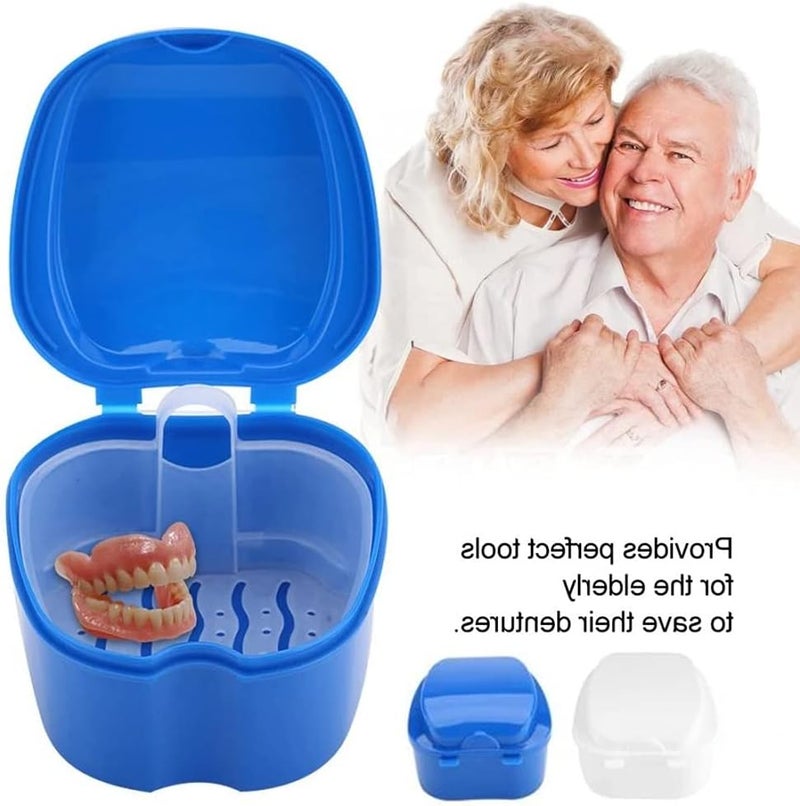 klarako 1PCS Denture Case Denture Bath Box Holder Storage Soak Container with Strainer Basket for False Teeth Cleaning and Storage - Image 4