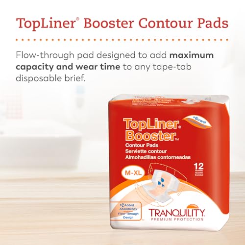 Tranquility TopLiner® Disposable Absorbent Booster Contour Pads for Bowel Incontinence - Contour (21.5" x 13.5") - 12 ct - Image 2