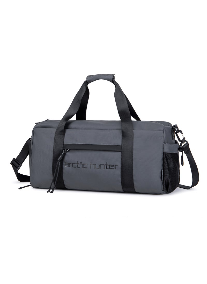 ARCTIC HUNTER Premium Gym Bag Water Resistant Duffel Bag with Shoe Compartment and Detachable Shoulder Straps for Men and Women LX00537 Grey  - Image 1