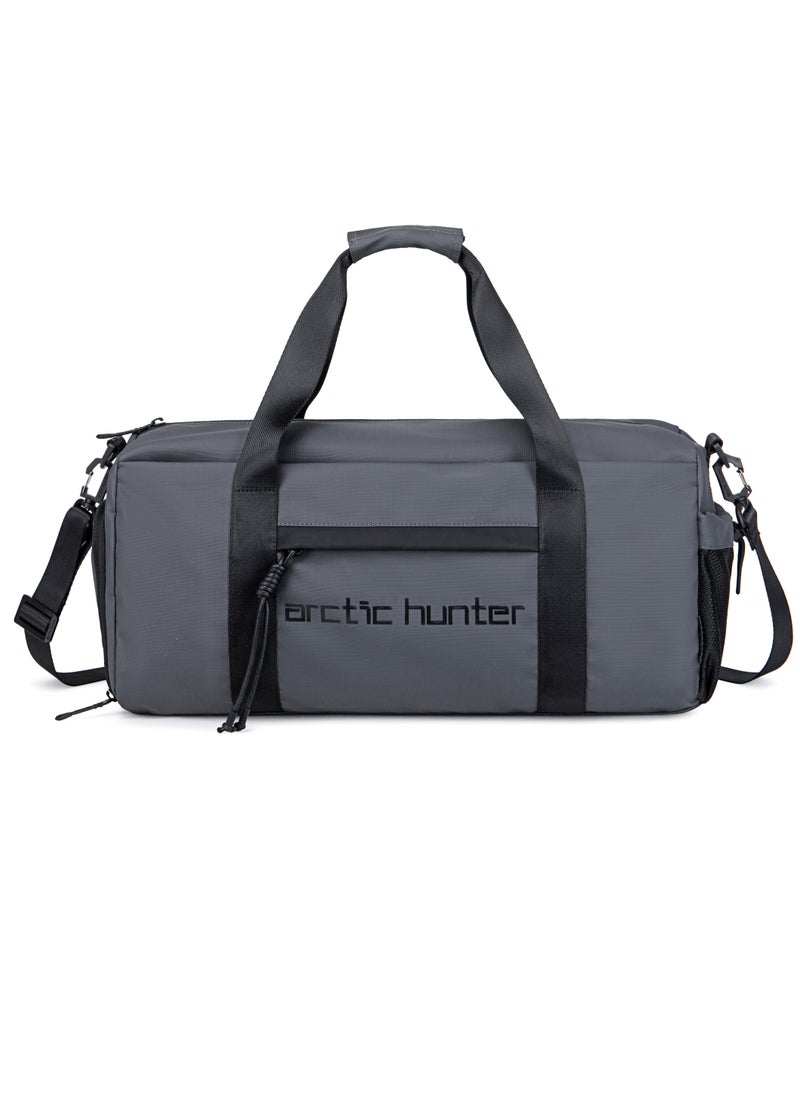 ARCTIC HUNTER Premium Gym Bag Water Resistant Duffel Bag with Shoe Compartment and Detachable Shoulder Straps for Men and Women LX00537 Grey  - Image 3