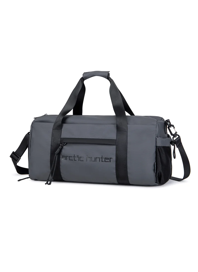 ARCTIC HUNTER Premium Gym Bag Water Resistant Duffel Bag with Shoe Compartment and Detachable Shoulder Straps for Men and Women LX00537 Grey