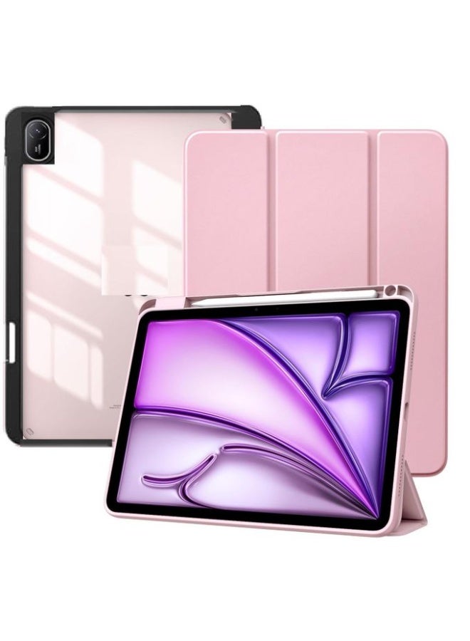 إيفو جراب خلفي شفاف متوافق مع جهاز هواوي ميت باد 2025 (11.5 بوصة)، حماية كاملة للجهاز، جراب متين من جلد البولي يوريثان، خاصية التشغيل/الإيقاف التلقائي (وردي) - Image 1