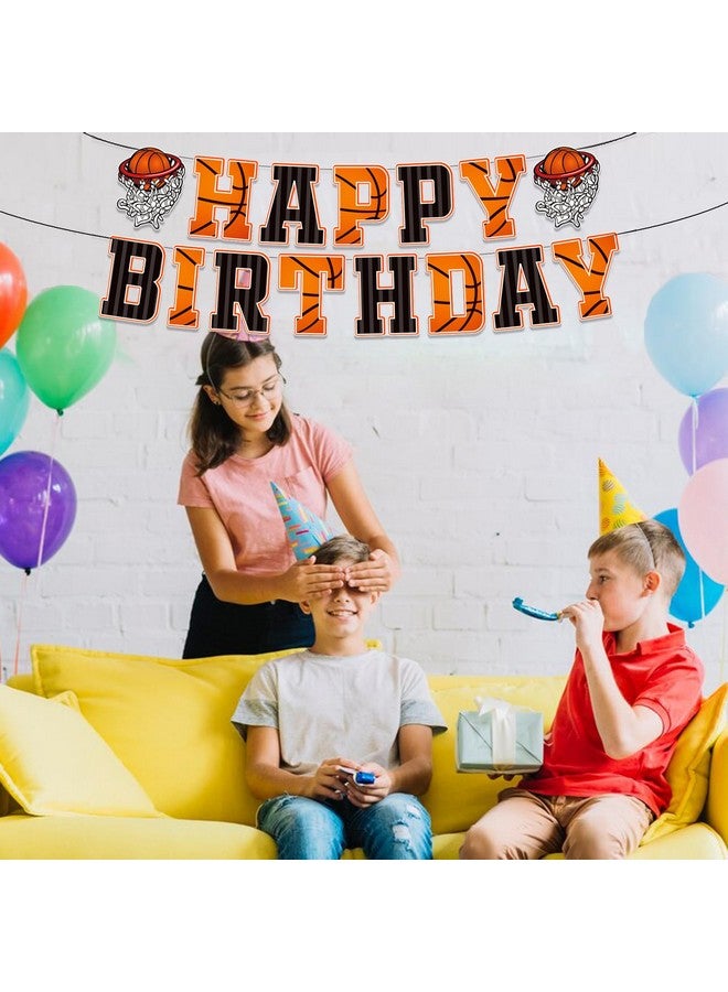 JANSONG Basketball Happy Birthday Banners，Basketball Themed Party Decorations，Basketball Slam Dunk Garland Birthday Party Bunting Sign For Kids Teenagers Boys Men  - Image 3