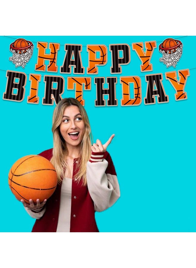 JANSONG Basketball Happy Birthday Banners，Basketball Themed Party Decorations，Basketball Slam Dunk Garland Birthday Party Bunting Sign For Kids Teenagers Boys Men  - Image 4