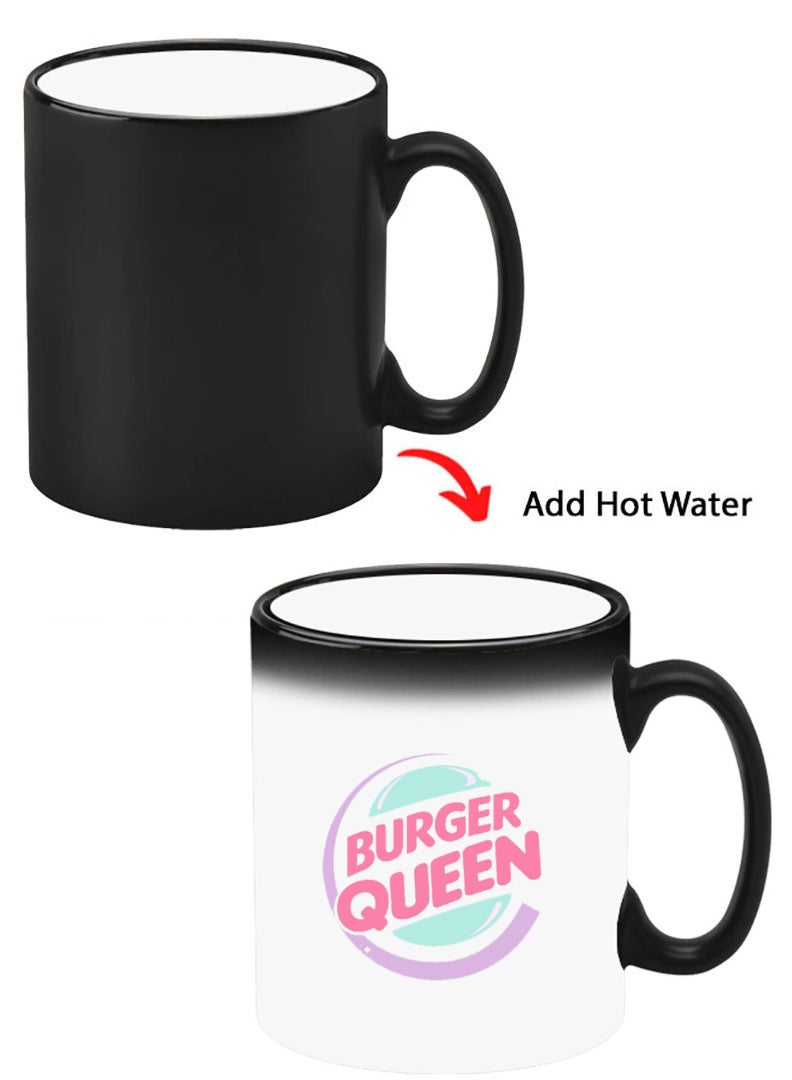 Theodor Color Changing Heat Sensitive Ceramic Mug, Image Revealed When HOT Liquid is Added! Burger queen - Image 1