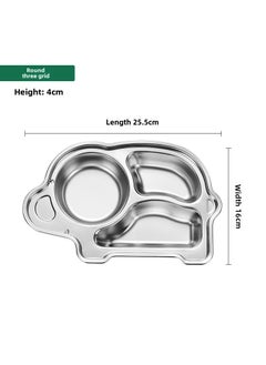 304 Stainless Steel Partitioned Dinner Plate for Kids Little Elephant