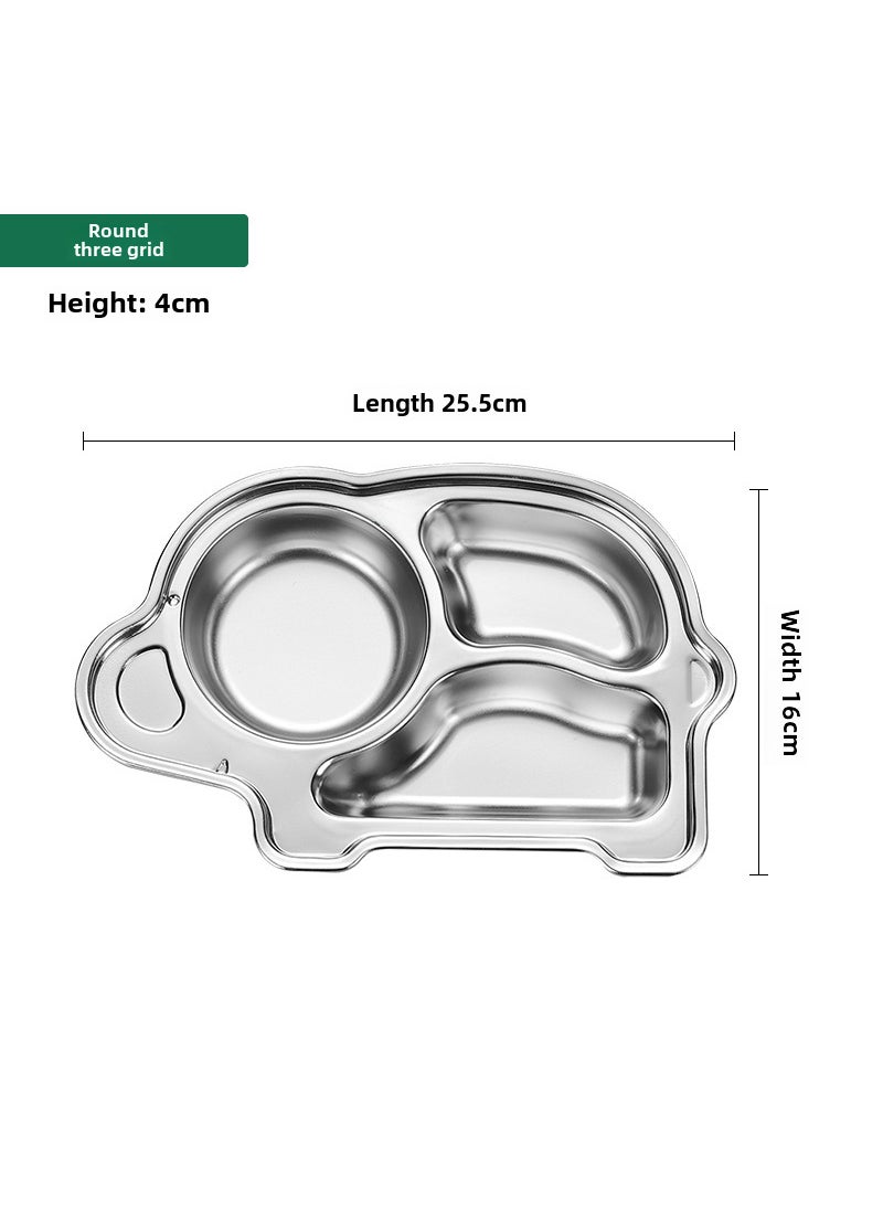 Generic - 304 Stainless Steel Partitioned Dinner Plate for Kids Little Elephant - Image 1