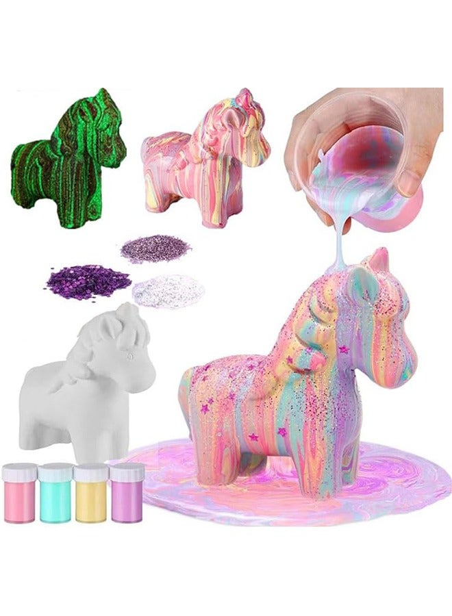 Beauenty Unicorn Paint Glow-in-the-Dark Pouring Art Kit - DIY Crafts, Arts and Crafts Kits for Kids  Girls and Boys ages 6-12 years old  Toys for Girls Birthday Gifts for Boys  4 5 6 7 8 9 10+  - Image 1