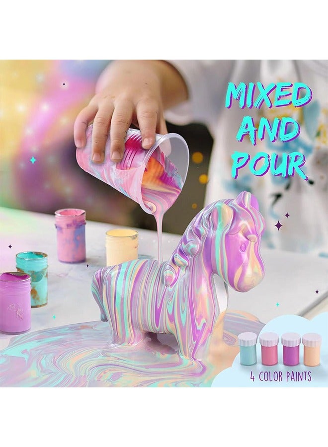 Beauenty Unicorn Paint Glow-in-the-Dark Pouring Art Kit - DIY Crafts, Arts and Crafts Kits for Kids  Girls and Boys ages 6-12 years old  Toys for Girls Birthday Gifts for Boys  4 5 6 7 8 9 10+  - Image 3