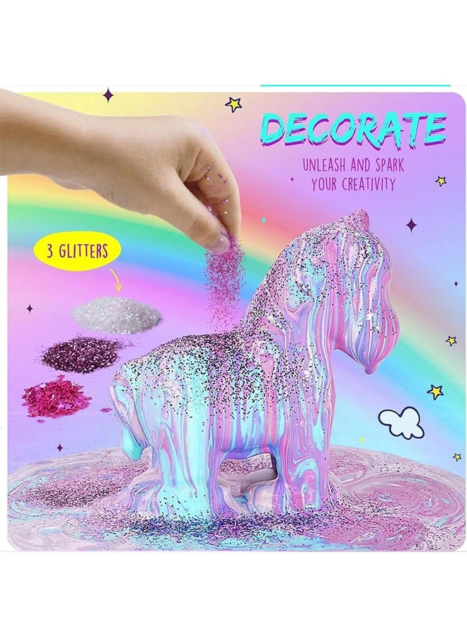 Beauenty Unicorn Paint Glow-in-the-Dark Pouring Art Kit - DIY Crafts, Arts and Crafts Kits for Kids  Girls and Boys ages 6-12 years old  Toys for Girls Birthday Gifts for Boys  4 5 6 7 8 9 10+  - Image 4