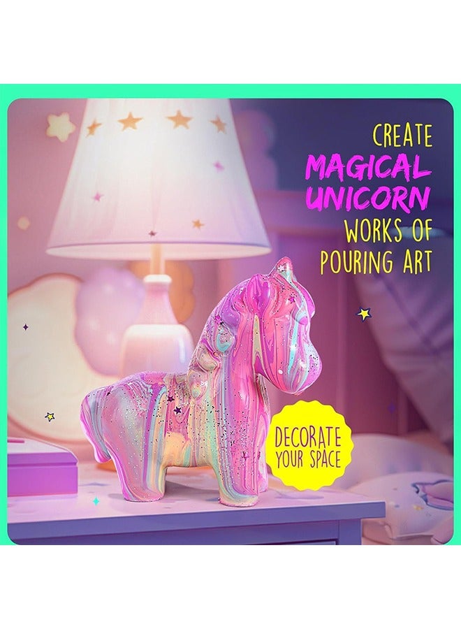 Beauenty Unicorn Paint Glow-in-the-Dark Pouring Art Kit - DIY Crafts, Arts and Crafts Kits for Kids  Girls and Boys ages 6-12 years old  Toys for Girls Birthday Gifts for Boys  4 5 6 7 8 9 10+  - Image 5