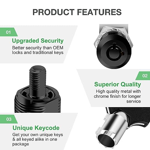 Cylinnda 2 Pack Tool Box Lock with Keys, 5/8" RV Storage Lock Keyed Alike, Cabinet Lock Cam Locks for Toolbox Lock Replacement Mailbox RV Compartment Locks with Manual (Black -2 Pack, 5/8 Inch)… - Image 4