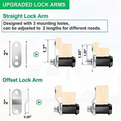 Cylinnda 2 Pack Tool Box Lock with Keys, 5/8" RV Storage Lock Keyed Alike, Cabinet Lock Cam Locks for Toolbox Lock Replacement Mailbox RV Compartment Locks with Manual (Black -2 Pack, 5/8 Inch)… - Image 5