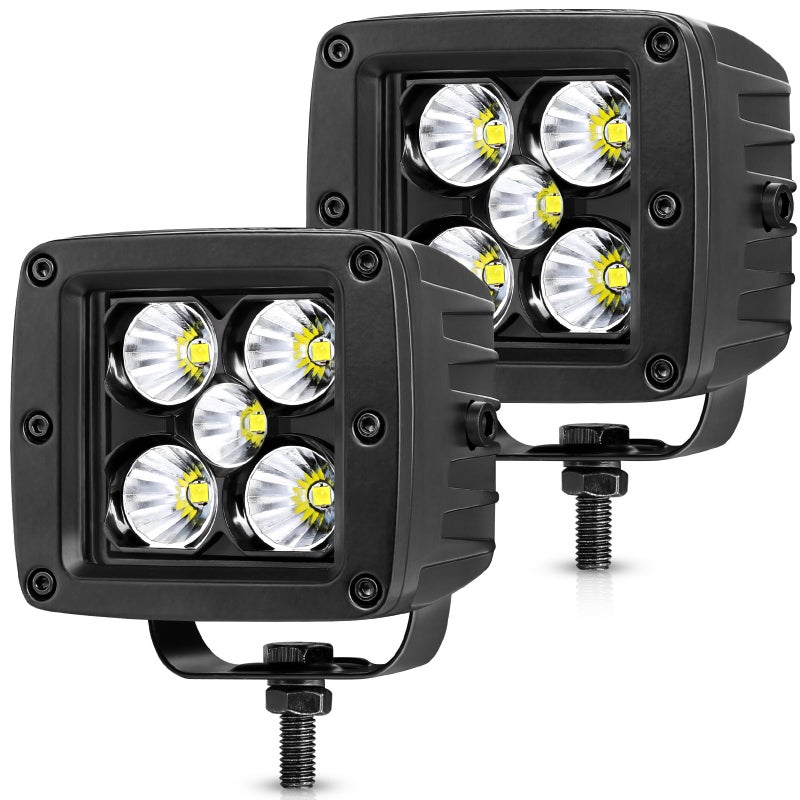 أضواء LED مكعبات OFFROADTOWN 3 بوصة 100 واط أضواء بود ساطعة مجموعة أضواء خندق قيادة خارج الطريق أضواء ضباب مربعة عكسية مكعب للشاحنة بيك أب جيب دراجة نارية UTV ATV