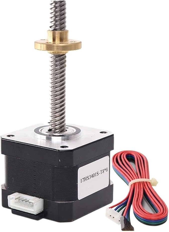 محرك خطوي Nema17 مع برغي توجيه T8 8mm 300mm 42BYGH 17HS3401S لطابعة ثلاثية الأبعاد محور Z 17HS3401S T8x4 300mm - Image 1