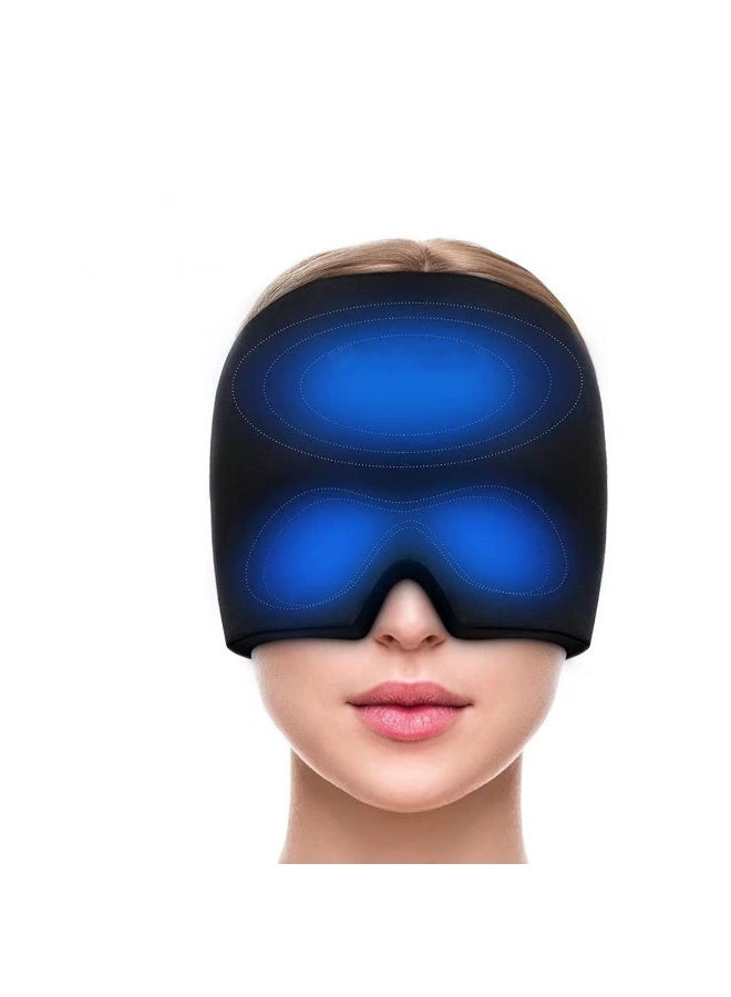 Ice Relief Mask Pack for Headache Cold and Hot Therapy Face Eye Neck and Head Hat Cap for Migraine pain, Puffy Eyes, Tension, Sinus and Stress Reliefing - Image 2