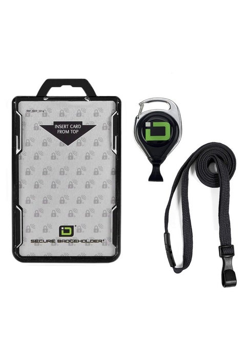 حامل شارة آمن Duolite Rfid Blocking 2 حامل شارة معرف البطاقة مع حبل وبكرة قابلة للسحب Piv Cac وبطاقات العمل واقي شارة بلاستيكي عالي التحمل Fips 201 معتمد