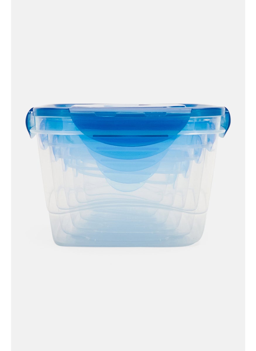 Eco Home - 5 Pieces Food Storage Container Set With Air Vent Lids, Blue - Image 1