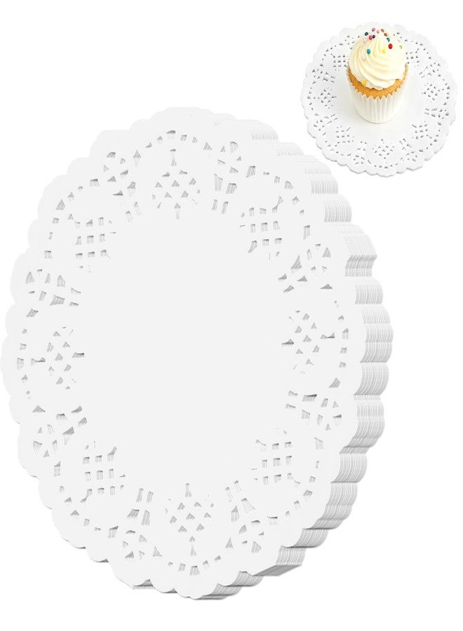 Thrymme 200PCS Lace Paper Doilies, Round Paper Lace Doilies 3.5 Inch, Round White Decorative Paper Dollies for Cakes Parties Wedding Crafts Tableware Decoration - Image 1