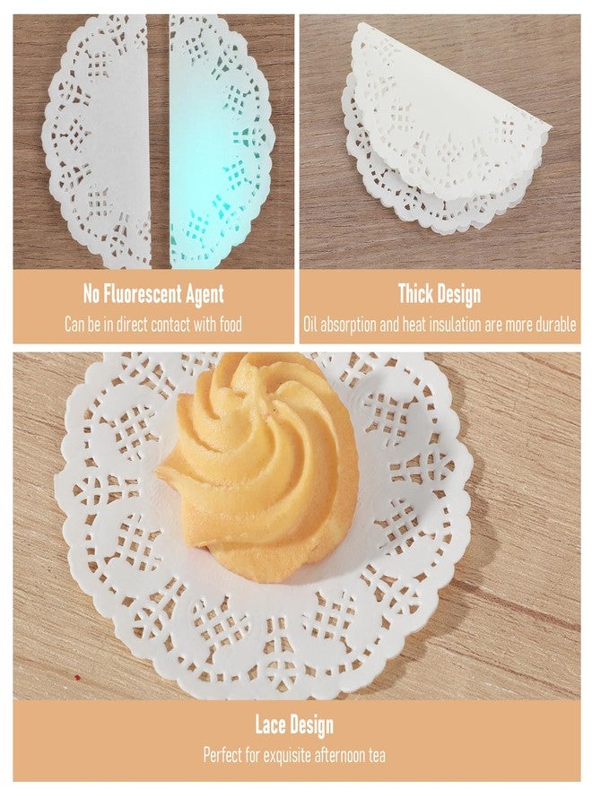 Thrymme 200PCS Lace Paper Doilies, Round Paper Lace Doilies 3.5 Inch, Round White Decorative Paper Dollies for Cakes Parties Wedding Crafts Tableware Decoration - Image 3
