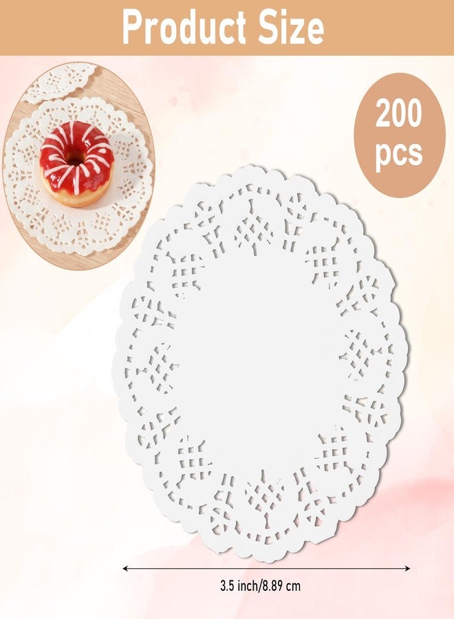 Thrymme 200PCS Lace Paper Doilies, Round Paper Lace Doilies 3.5 Inch, Round White Decorative Paper Dollies for Cakes Parties Wedding Crafts Tableware Decoration - Image 2