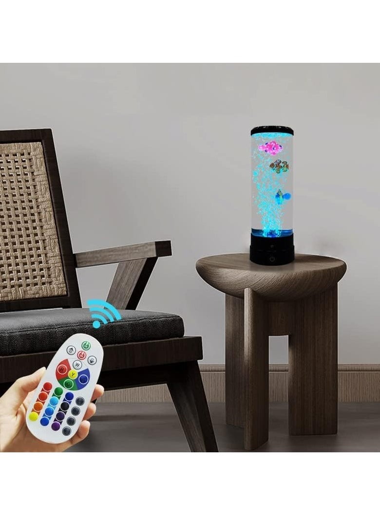 Gravity "Fish Lava Lamp with Bubbles – 16-Color Changing Night Light & Mood Lamp with Remote Control (Black)"  - Image 4