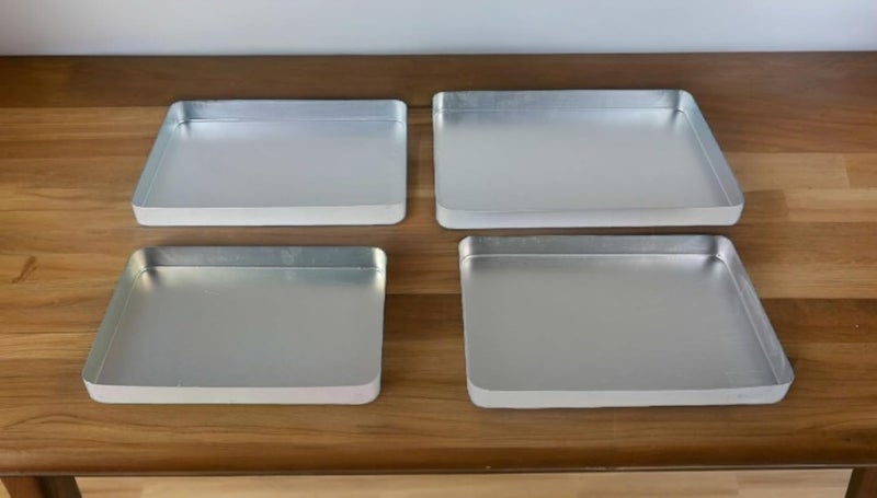 JAYCO Aluminum Big Trays for BakingServing Ideal for MithaiBarfi 12131416 4 Pc Set Silver - Image 3