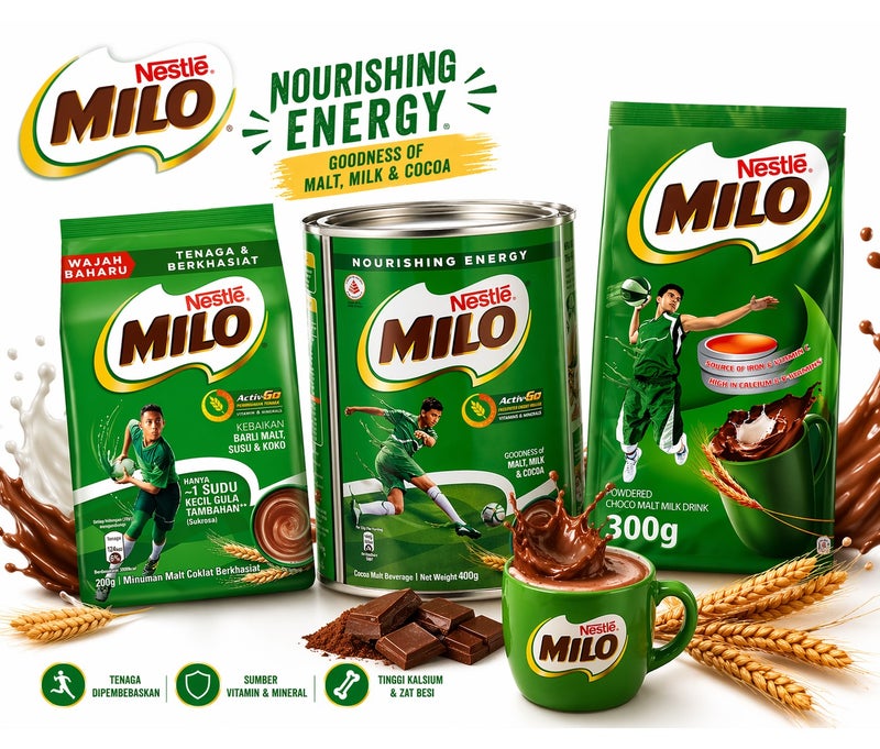 Nestle Milo Original Chocolate Powder Drink 400g + 200g + 300g