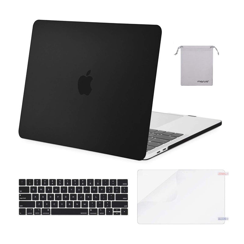 MOSISO Compatible with MacBook Pro 15 inch Case 2019 2018 2017 2016 Release A1990 A1707 with Touch Bar Plastic Hard Shell Case Keyboard Cover Screen Protector Storage Bag Black - Image 2