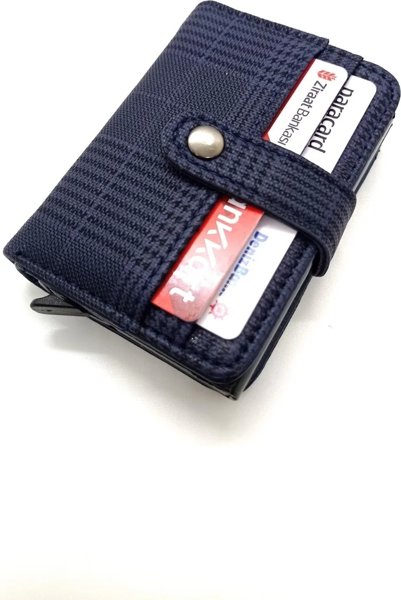 Mkm Plaid Plaid Automatic Mechanism Card Holder and Wallet