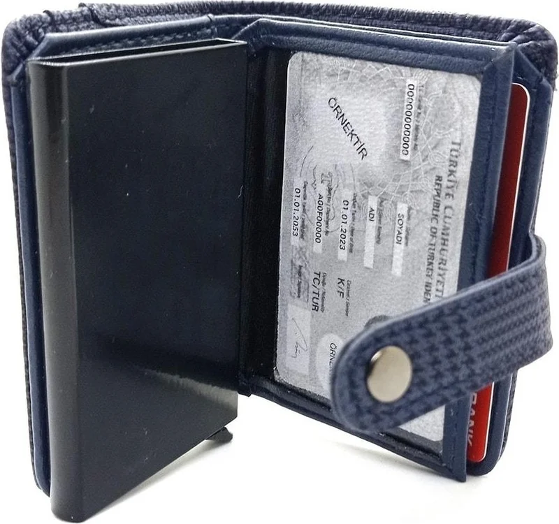 Mkm Plaid Plaid Automatic Mechanism Card Holder and Wallet