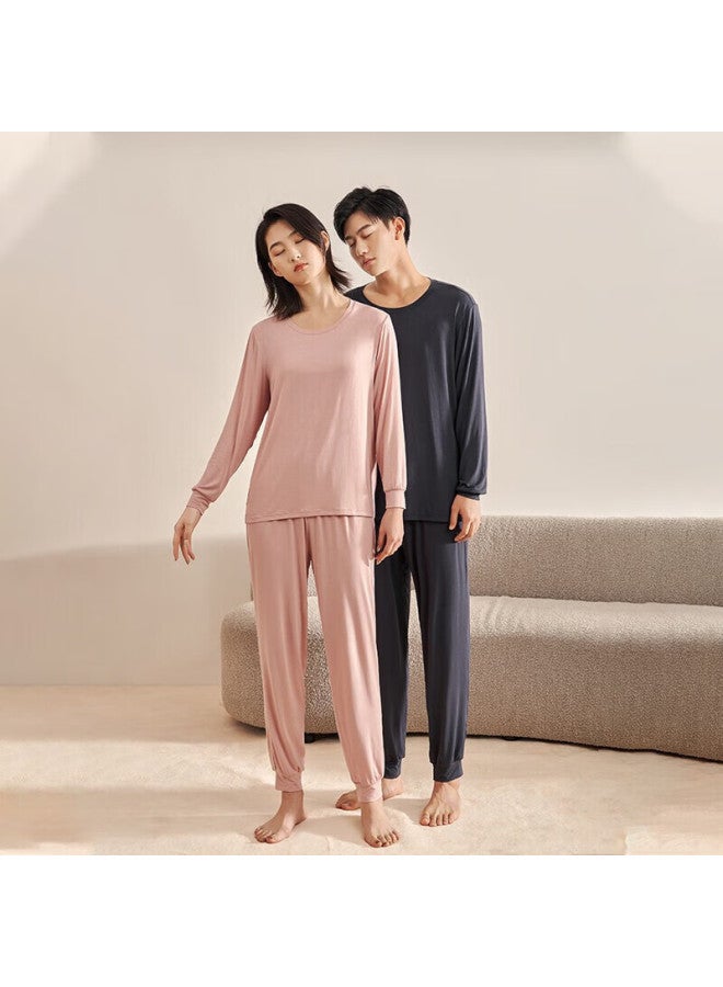 Agentmuse Men's Tencel 60s Modal Long Sleeve Two-piece Pajama Set Ultra-soft Bare Feeling Couples Casual Loungewear - Image 3
