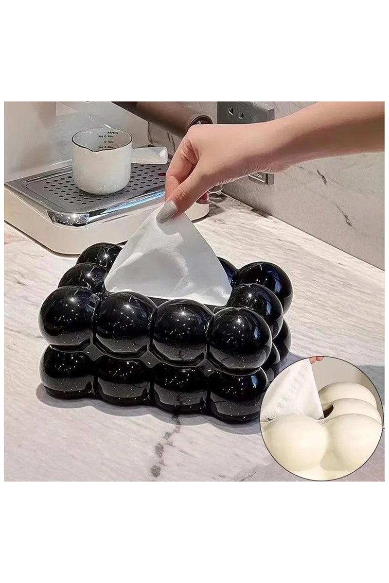 TANGBLIB Bubble Tissue Box - Slim and Lightweight Organizer for Living Room, Bathroom, Bedroom, Office - Innovative Paper Towel Holder for Facial Tissues, Cloth Napkins, and Dryer Sheets - Image 2