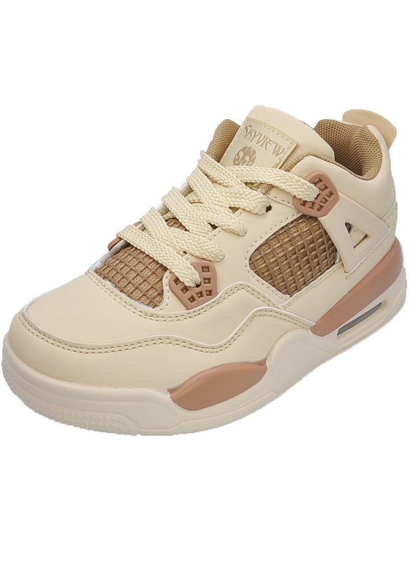 Sky View Sneakers for Boys Running Sports Lightweight Breathable Sports Athletic Shoe For Boys Beige  - Image 1