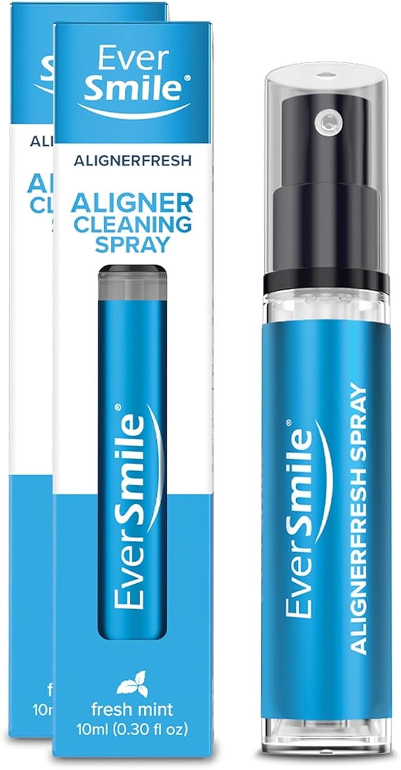 EverSmile Economical upgraded quality AlignerFresh Cleaning Spray for Invisalign and All Clear Aligners and Retainers – On-the-Go Cleaning & Teeth Whitening, Kills Bacteria, Fights Bad Breath – Mint Flavor, 10ml (2 Pack) Simplified versatile design - Image 1