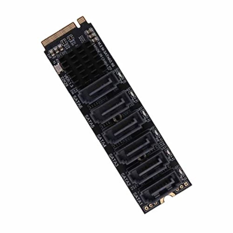 M2 NGFF NVME M-Key PCI Express إلى SATA 3.0 6Gbps 6 منافذ محول محول بطاقة تمديد القرص الصلب - Image 2