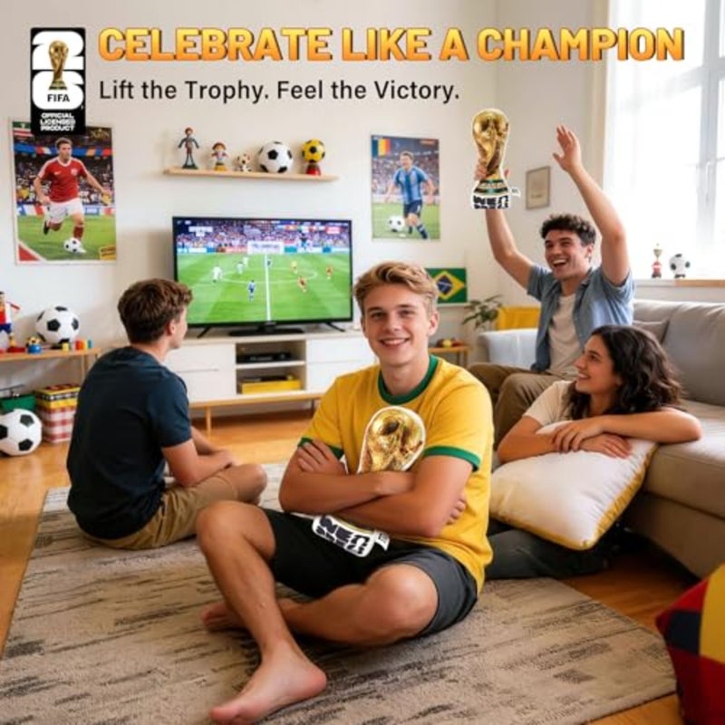 Official FIFA World Cup 2026 Trophy Plush Pillow 14.5 inch, 1:1 Inspired Real Size Soft Decorative Throw Pillow for Sports Soccer Partiesand World Cup 2026 Merchandise Decorations for Fans - Image 2