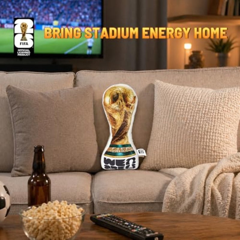 Official FIFA World Cup 2026 Trophy Plush Pillow 14.5 inch, 1:1 Inspired Real Size Soft Decorative Throw Pillow for Sports Soccer Partiesand World Cup 2026 Merchandise Decorations for Fans - Image 3