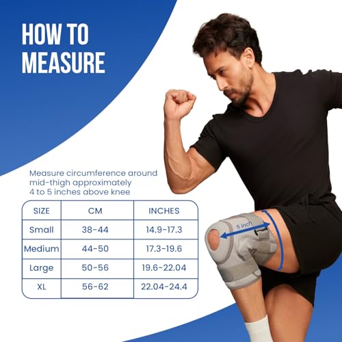 Leeford Ortho Hinged Knee Braces Support for Men and Women | Joint Stability Belt, Knee Pain Relief Patella Stabilizer (Neoprene) For Gym, Sports, Injury Recovery Size- XL - Image 3