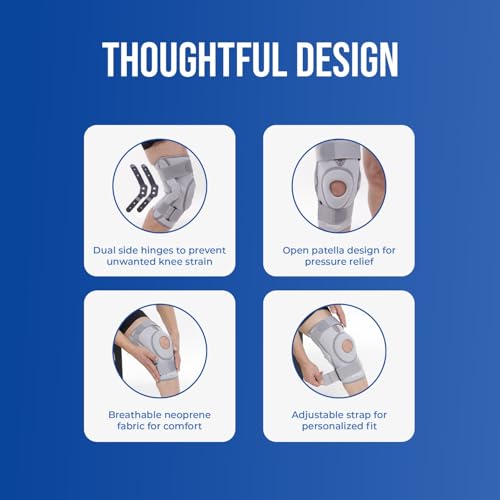 Leeford Ortho Hinged Knee Braces Support for Men and Women | Joint Stability Belt, Knee Pain Relief Patella Stabilizer (Neoprene) For Gym, Sports, Injury Recovery Size- XL - Image 5