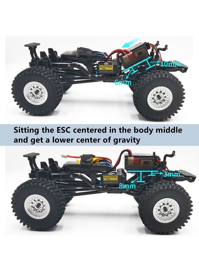 MORLORDY RC Aluminum Alloy ESC Mount Receiver Preposition Tray for 1/24 RC Crawler Car SCX24 Upgrades AXI00001 AXI90081 AXI00004 Accessories - Image 2