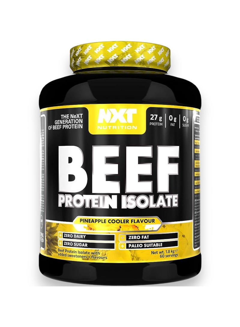 NXT Nutrition Beef Protein Isolate, Pineapple Cooler Flavour, 1.8kg, 60 Servings - Image 1