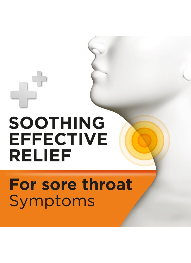 Strepsils Orange With Vitamin C Dual Anti-Bacterial Action Fast Effective Relief From Sore Throats 24 Lozenges - Image 2