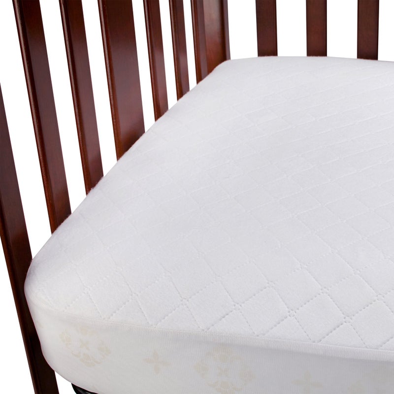 carter's Carters Waterproof Fitted Quilted Crib and Toddler Protective Mattress Pad Cover, White - Image 2