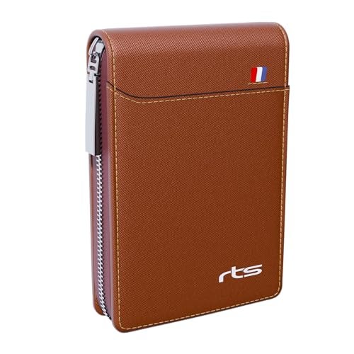 rts New Imported RFID Protected 9 Slot Men's Wallets Genuine PU Leather Credit Debit ATM Business Card Holder Protector with Zipper Case Money Coin Purse for Men, Women, Festive Gifting Valentines - Image 1