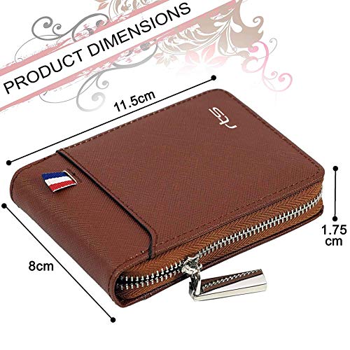 rts New Imported RFID Protected 9 Slot Men's Wallets Genuine PU Leather Credit Debit ATM Business Card Holder Protector with Zipper Case Money Coin Purse for Men, Women, Festive Gifting Valentines - Image 3