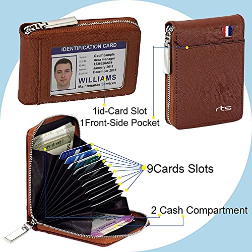 rts New Imported RFID Protected 9 Slot Men's Wallets Genuine PU Leather Credit Debit ATM Business Card Holder Protector with Zipper Case Money Coin Purse for Men, Women, Festive Gifting Valentines - Image 2