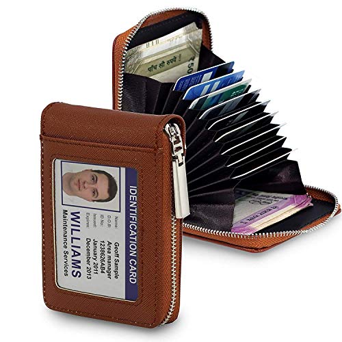 rts New Imported RFID Protected 9 Slot Men's Wallets Genuine PU Leather Credit Debit ATM Business Card Holder Protector with Zipper Case Money Coin Purse for Men, Women, Festive Gifting Valentines - Image 5